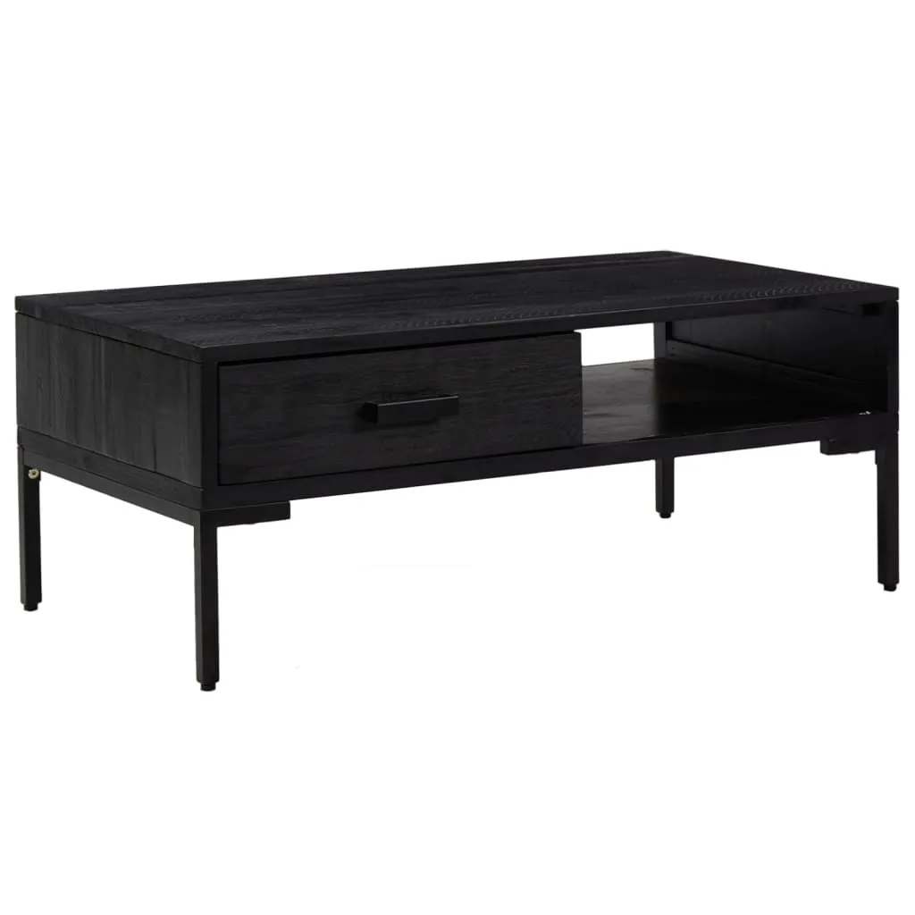Petite table basse noire en pin massif gain de place pour studio et T2