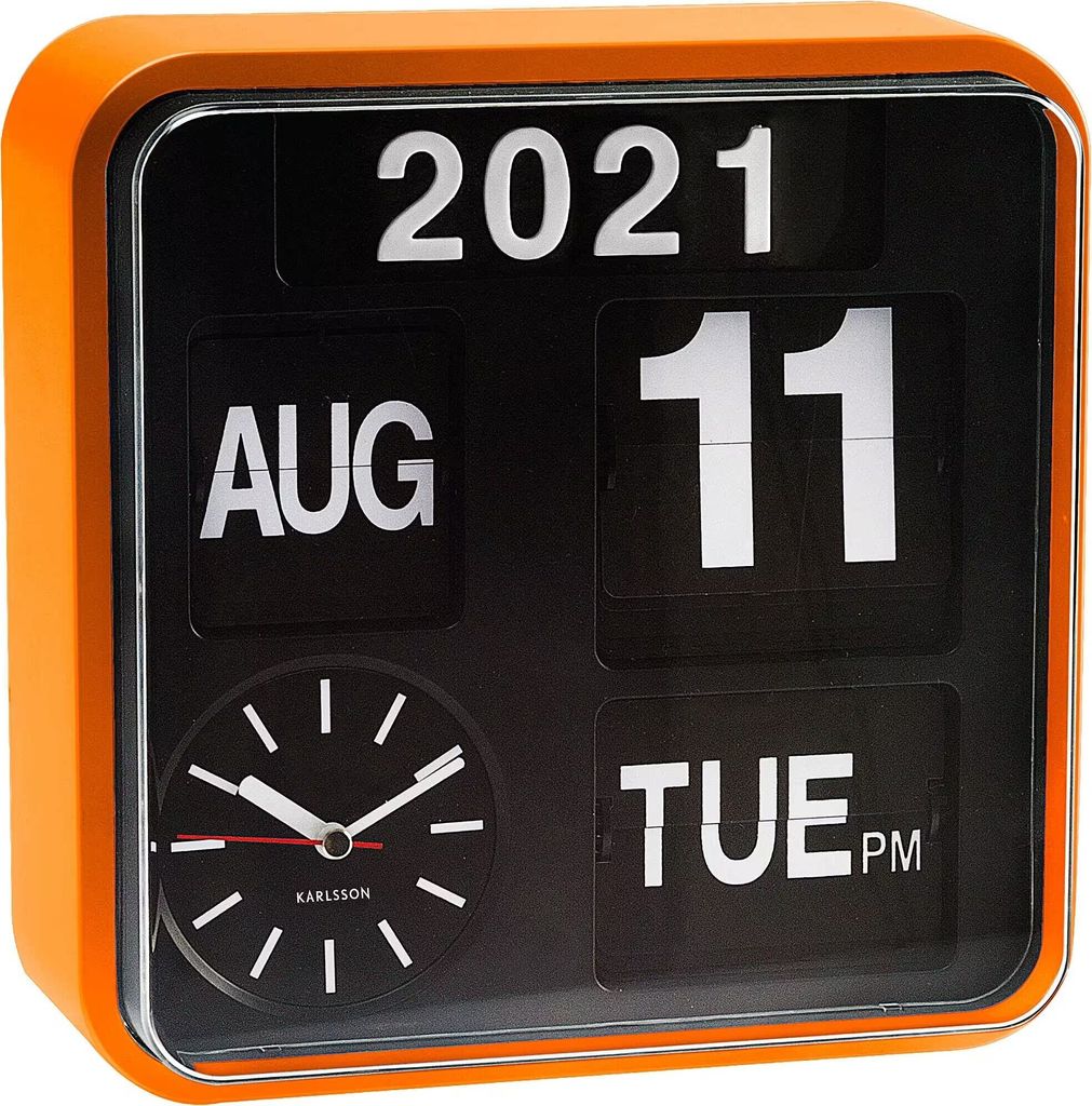Karlsson - Wanduhr Mini Flip - Orange