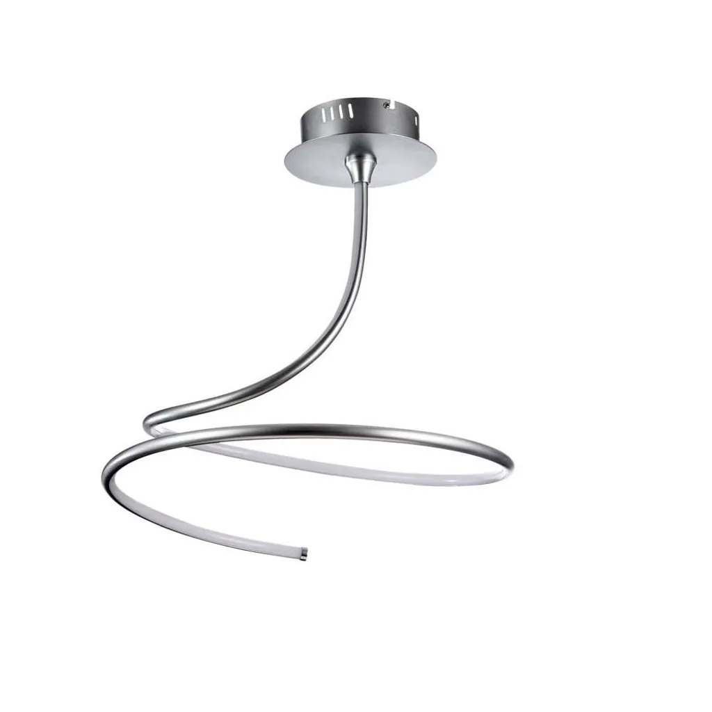 Plafonnier LED Design Spirale Argent H 47 cm - Luminaire Salon Moderne