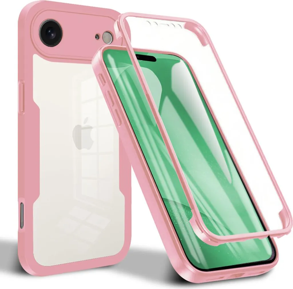 Custodia iPhone Air Rosa Protezione 360 Gradi con Vetro Integrato