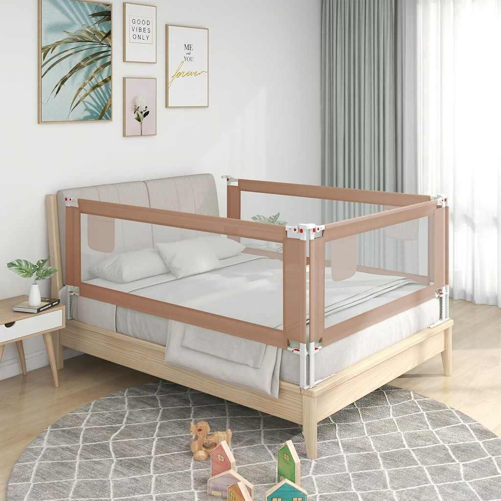 vidaXL Protezione letto bambino taupe 100x25 cm tessuto Immagine del prodotto 
