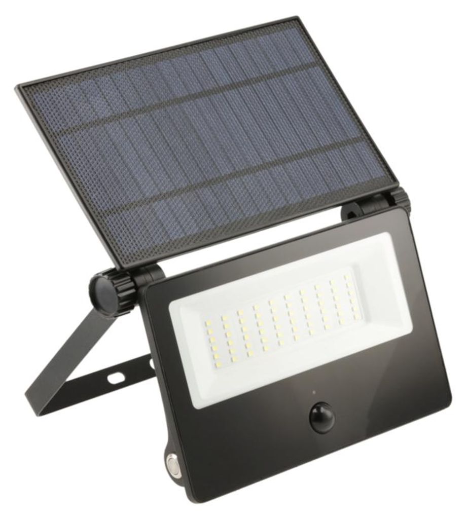 2000 Lumen LED Solarfluter Außenleuchte mit Bewegungssensor Austauschbare Batterie eckig IP65 Kaltweiß