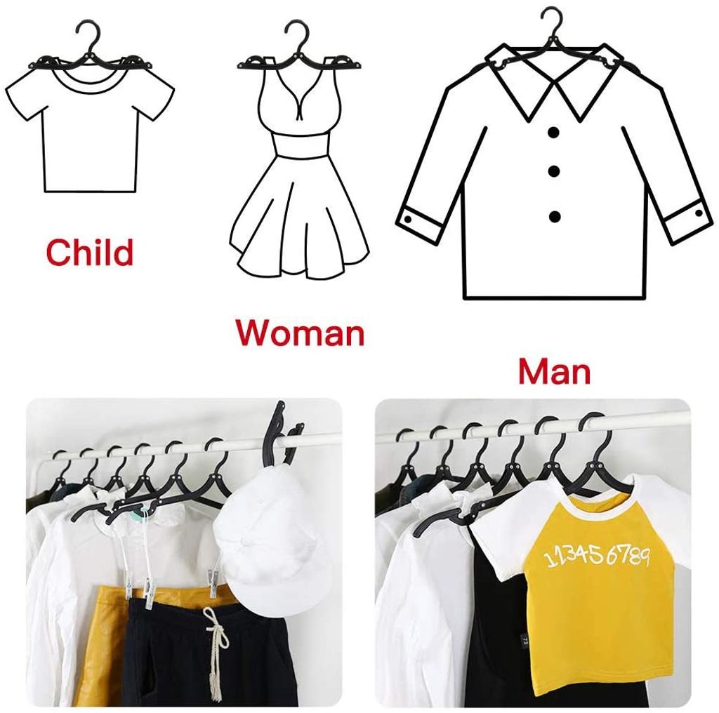 Boottique Reise-Aufhänger, Auto-Kleiderbügel, Kleiderbügel - faltbarer  Kleiderbügel, klappbarer Kleiderbügel tragbar (mattsilber & schwarz) (1)  mattes