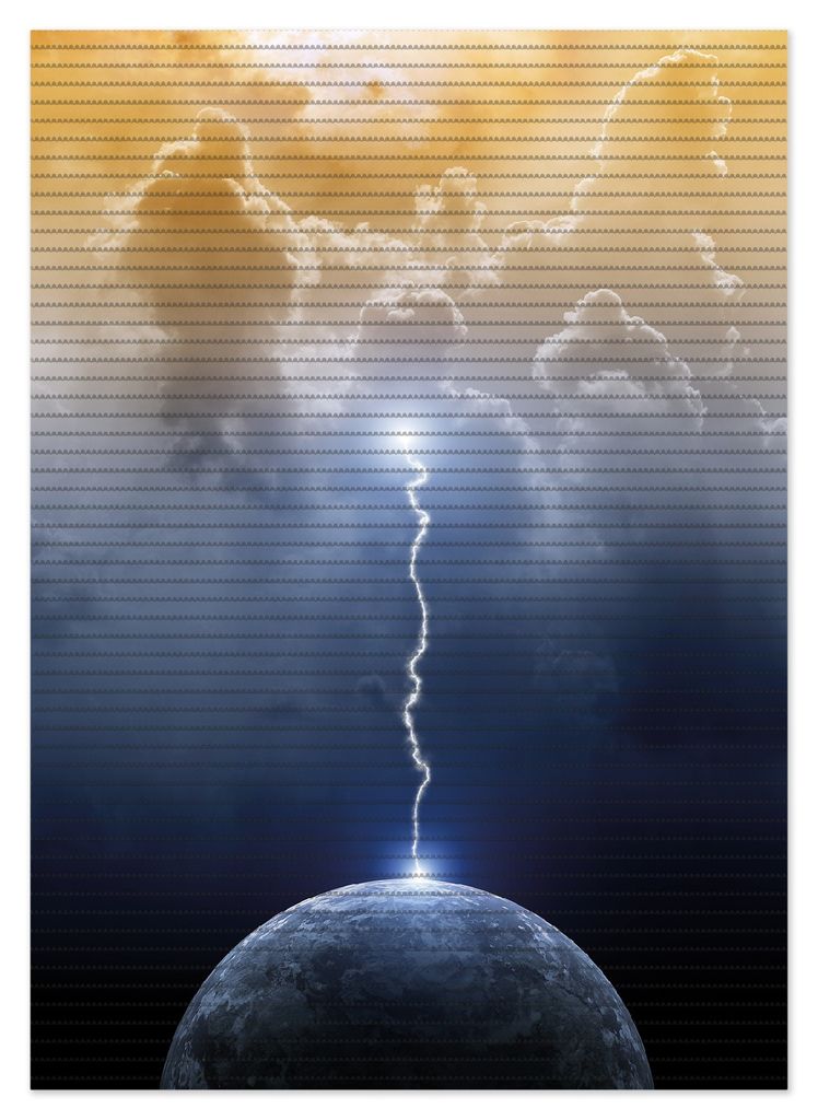 Wallario Duschmatte Antirutschmatte Badmatte Fußmatte Gewitter über der Erde, Größe ca. 70 x 50 cm