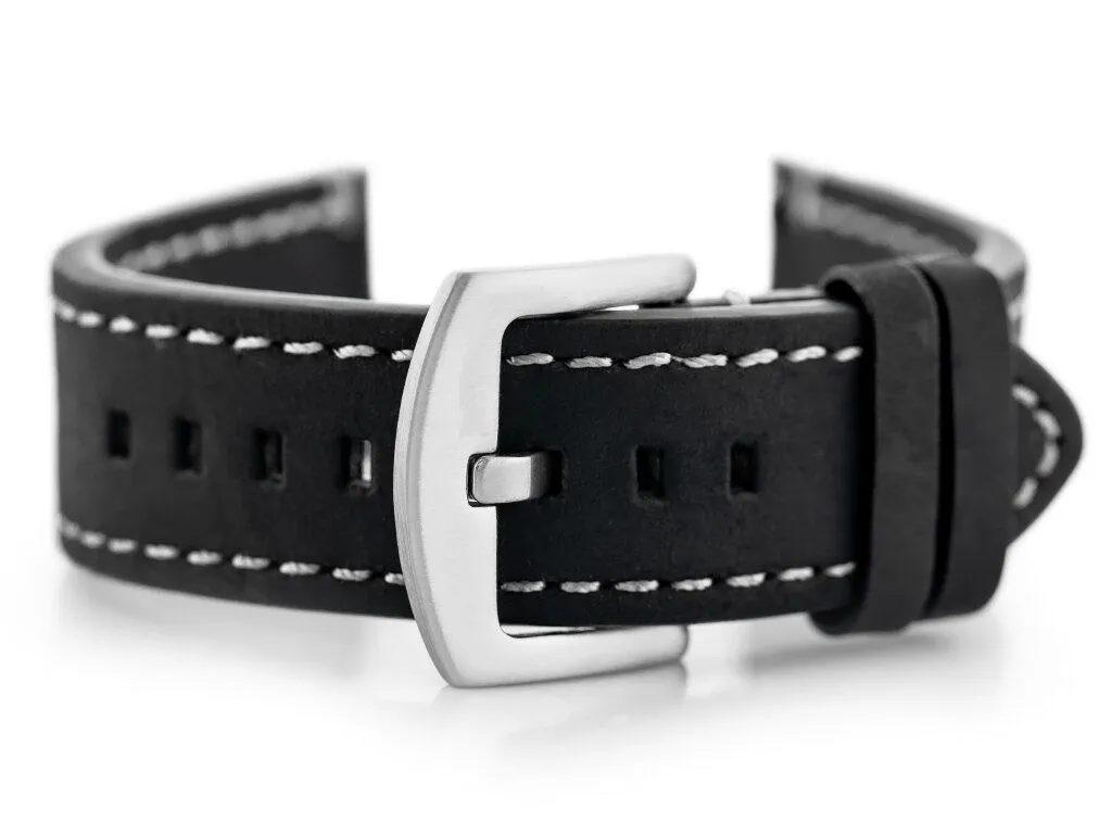 Bracelet de montre 22mm cuir noir idéal pour personnaliser votre montre