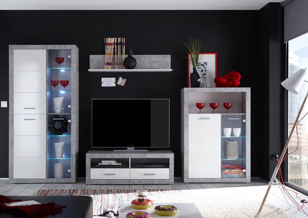 Wohnwand Anbauwand Schrankwand TV-Wand Mediawand Wohnzimmer "Rio de Janeiro I"