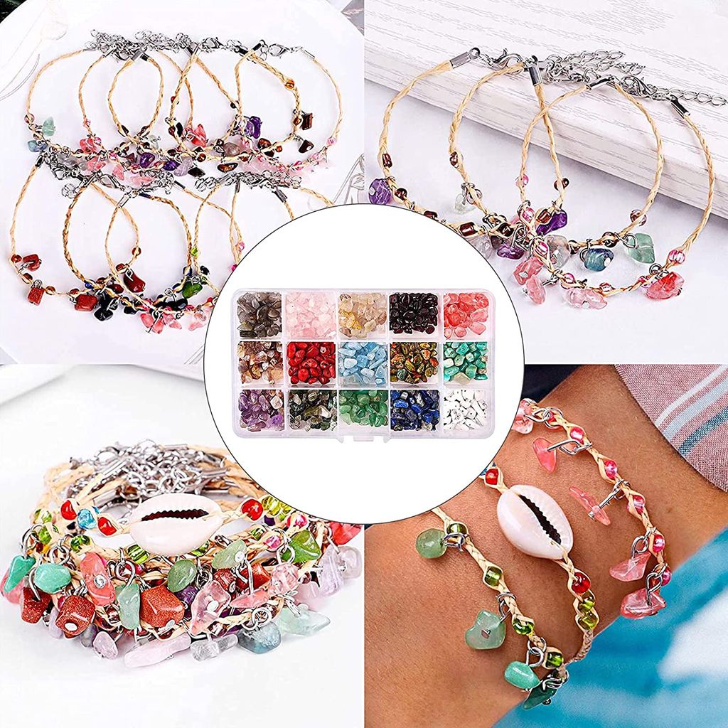 15 Farben gemstone beads kit halbedelsteine perlen mit loch Produktbild 7