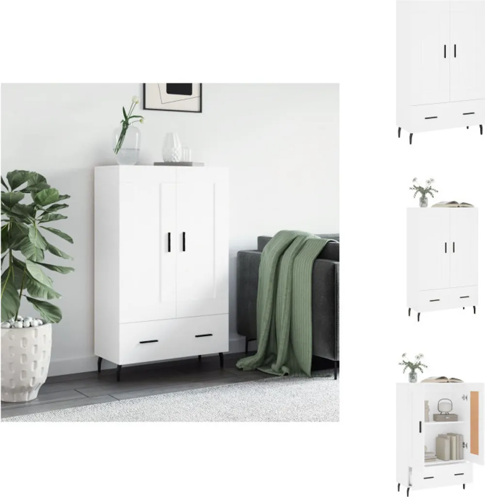 vidaXL Credenza Bianca Legno 69,5x31x115 cm | Mobiletto Multiuso Casa
