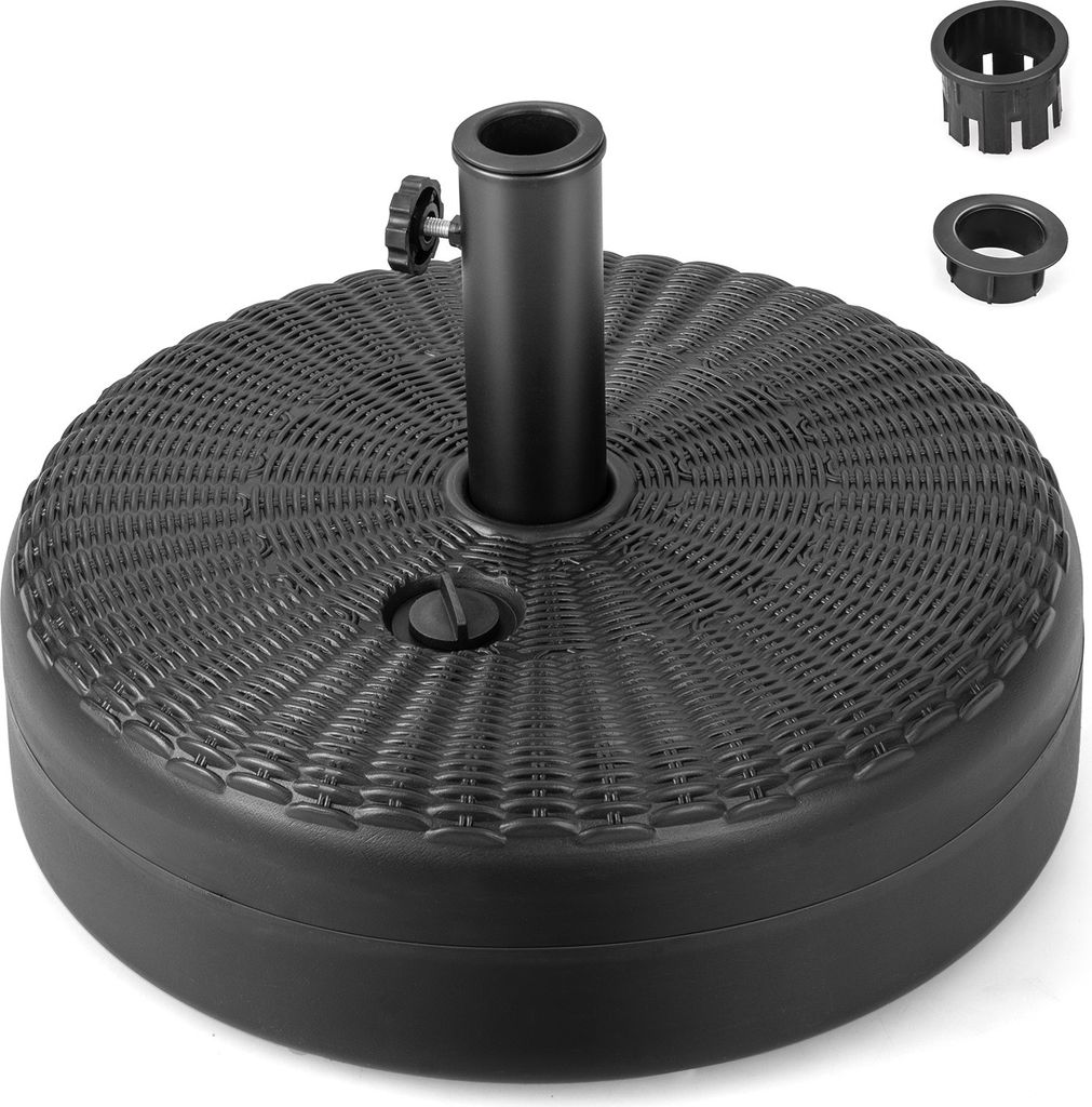 GOPLUS Schirmständer für Schirmstöcke 38mm / 48mm, Sonnenschirmständer befüllbar mit 15,5 L Wasser / 25 kg Sand, Schirmgewicht mit Griff, Sonn...