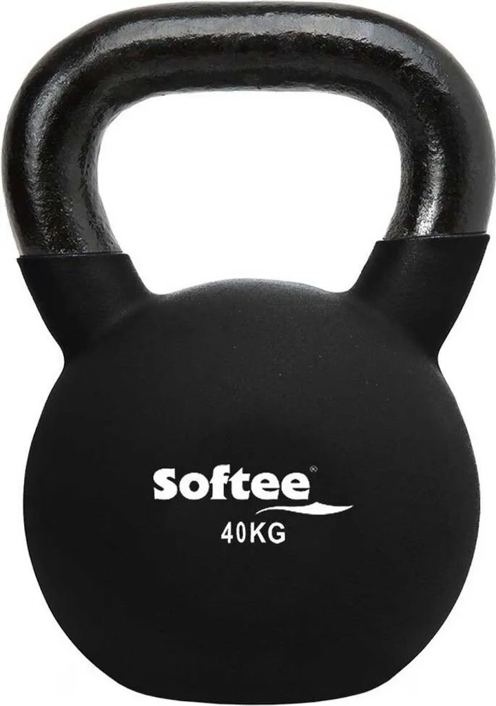 Poids kettlebell 40 kg néoprène noir Softee pour cross-training