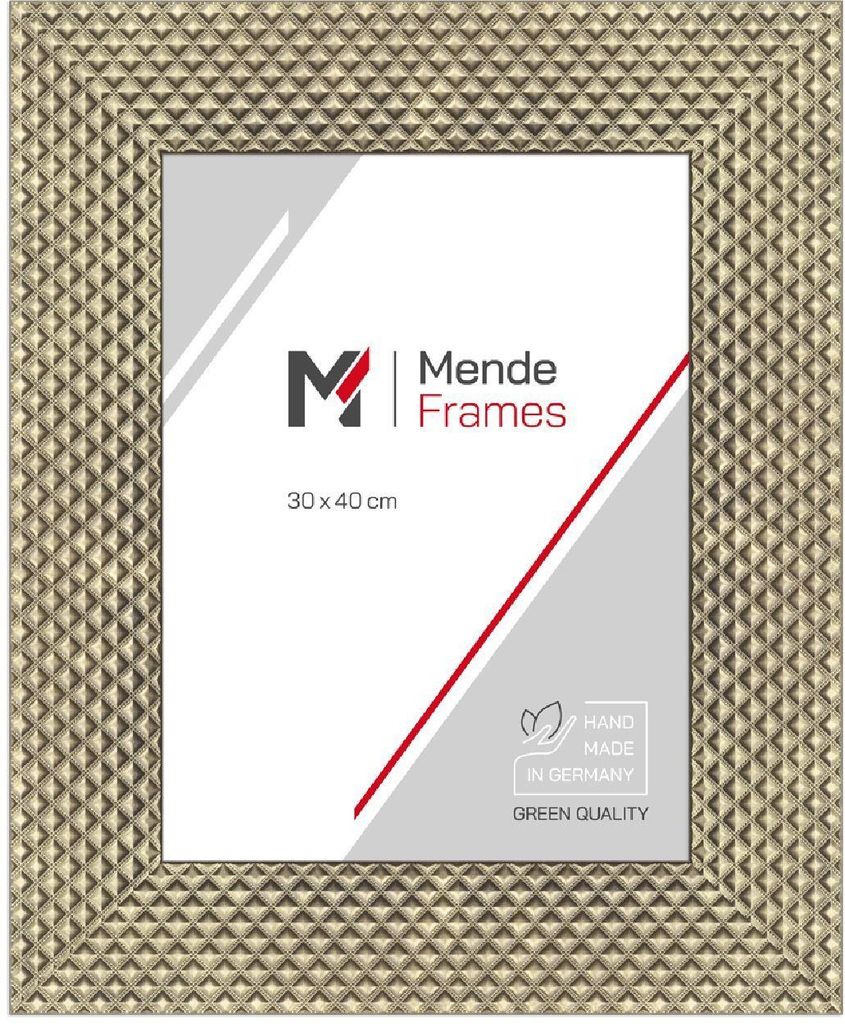 MendeFrames H225 Bilderrahmen Modern Gold Antireflexglas 50x75 Zentimeter