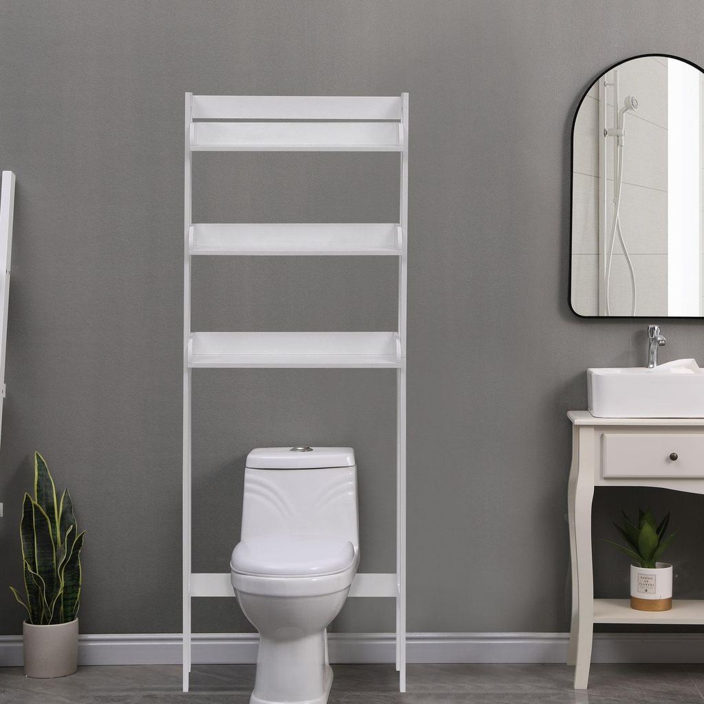 Happy Home Happy Home Toilettenregal mit 3 Ablagen HBS19-WEI weiß