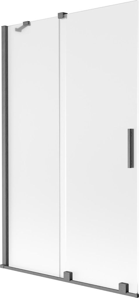 Mexen Velar Duschabtrennung 2-flügelig, verschiebbar 110 x 150 cm, matt, gebürstetes Gun Gray - 896-110-000-31-66