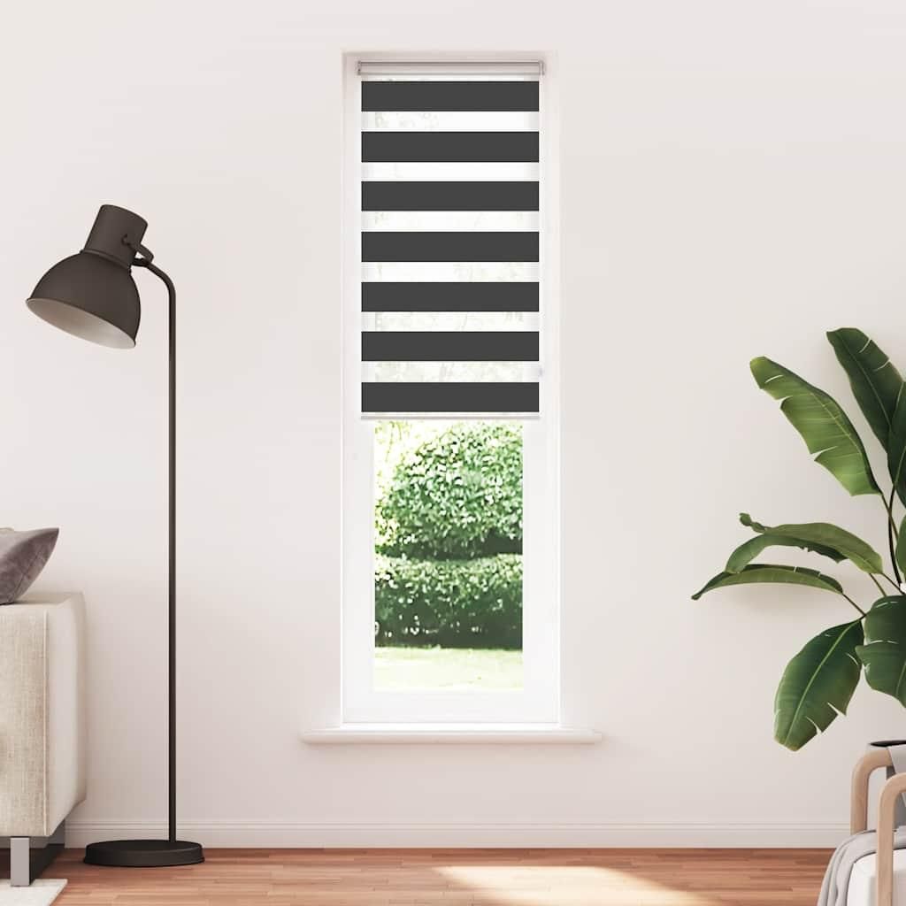 Store double vidaXL noir 65 x 200 cm, largeur du tissu 60,9 Image du produit 