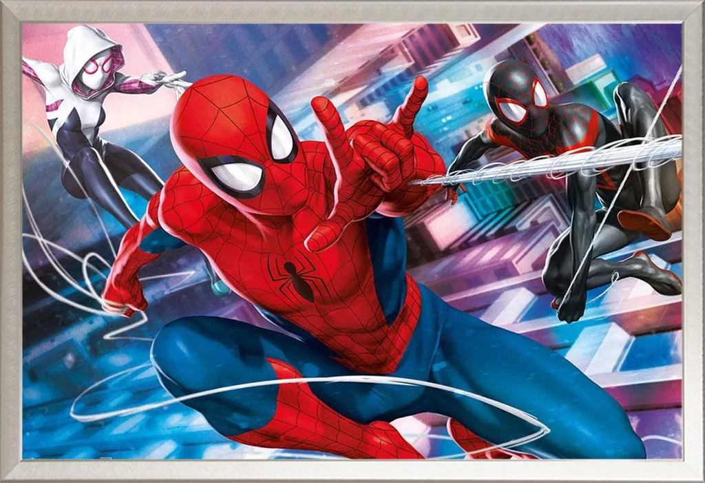Regalo Spider-Man Poster + Cornice Alluminio - Idea Camera Ragazzi