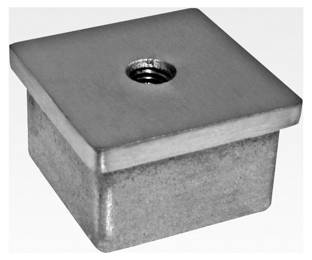 Einsteckkappe zum Kleben | Gewinde: M8 | für Rohr 30x30x2 mm | V2A