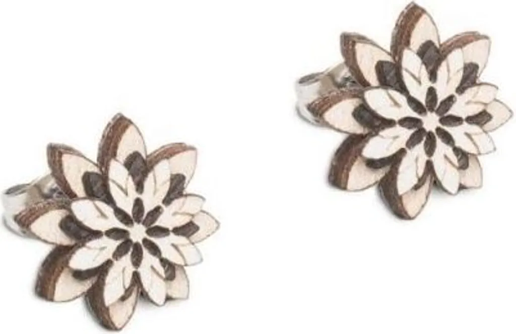 Orecchini BeWooden Bellis Senape in Legno Sostenibile e Titanio