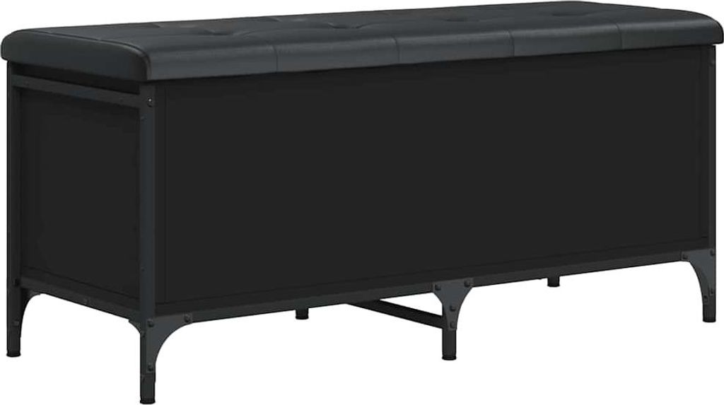 vidaXL Sitzbank mit Stauraum Schwarz 102x42x45 cm Holzwerkstoff