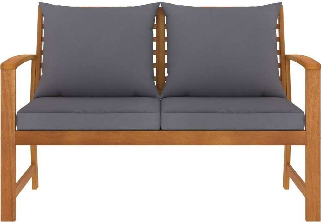 vidaXL Banc de jardin 120 cm avec coussins gris foncé en Image du produit 