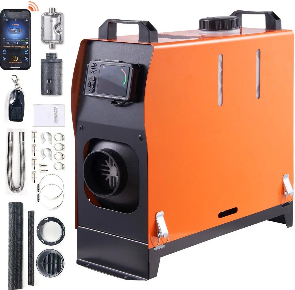 Chauffage de nuit Diesel pour camping-car et fourgon - Kit LCD Orange