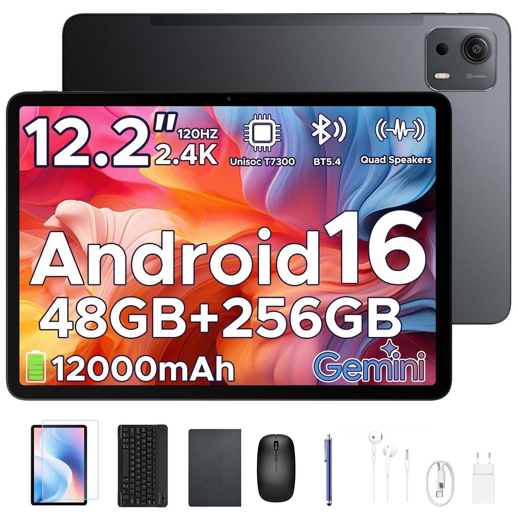 P12 Plus Tablet 12.2" 2.4K 120H Display – Android 16, 48GB Produktbild 