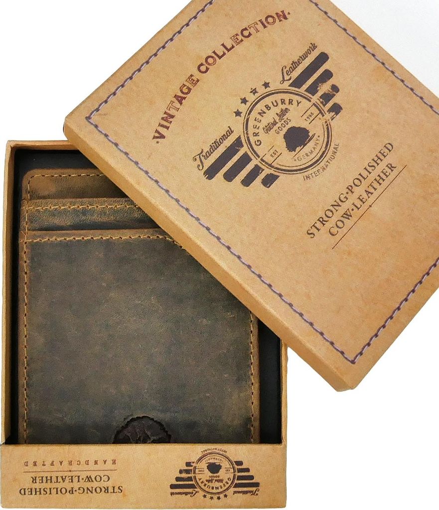Greenburry Magic Wallet Minibörse Geldbörse Leder braun Produktbild 6