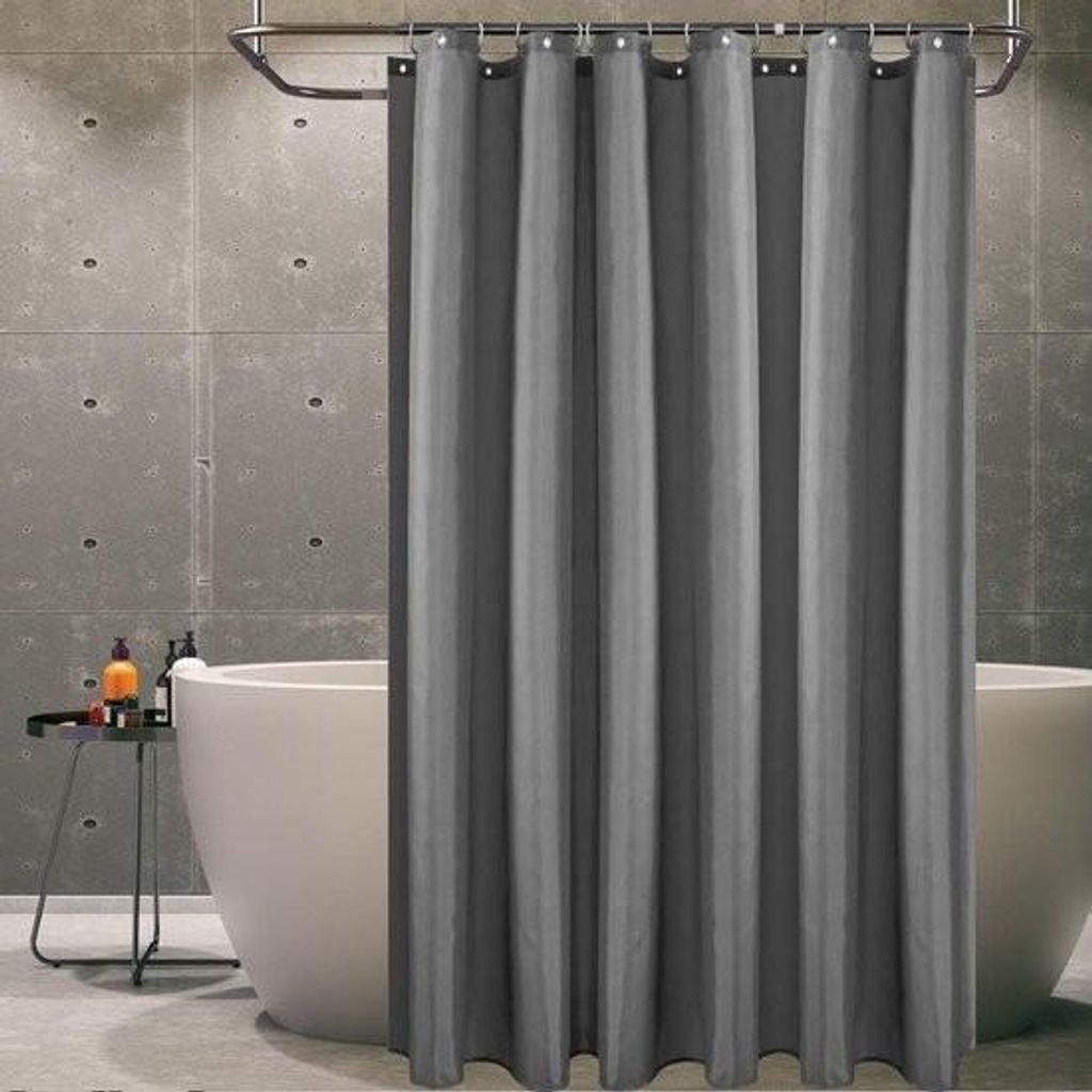 Duschvorhang, Textil, schimmelresistent, wasserdicht, waschbar, antibakteriell, Polyester, Badvorhang mit 8 Duschvorhangringen