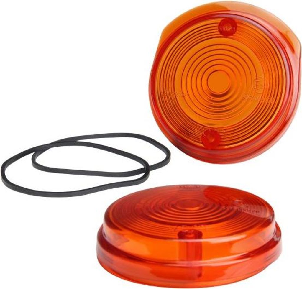 2x Blinkerglas vorne rund 80mm orange (inkl. Dichtring) für Simson S50 S51 S70 SR50 SR80 / MZ ETZ TS 125 150 250 von Cit