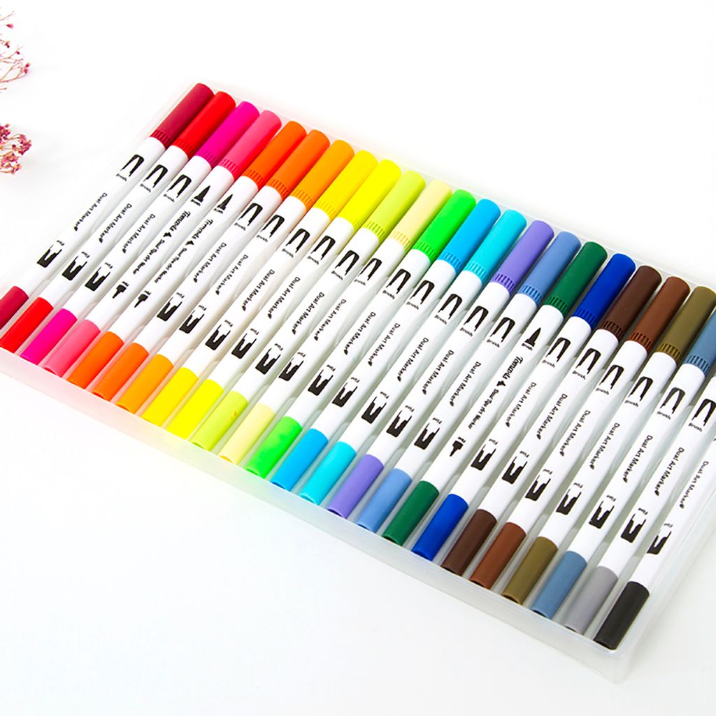 24 Farben Dual Tip Pinselstifte Art Markers | Kaufland.de