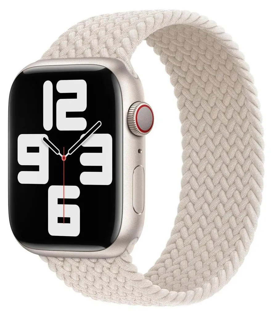 Cinturino intrecciato Solo Loop per Apple Watch | 44/45/46/49 mm - Taglia 11 - Starlight