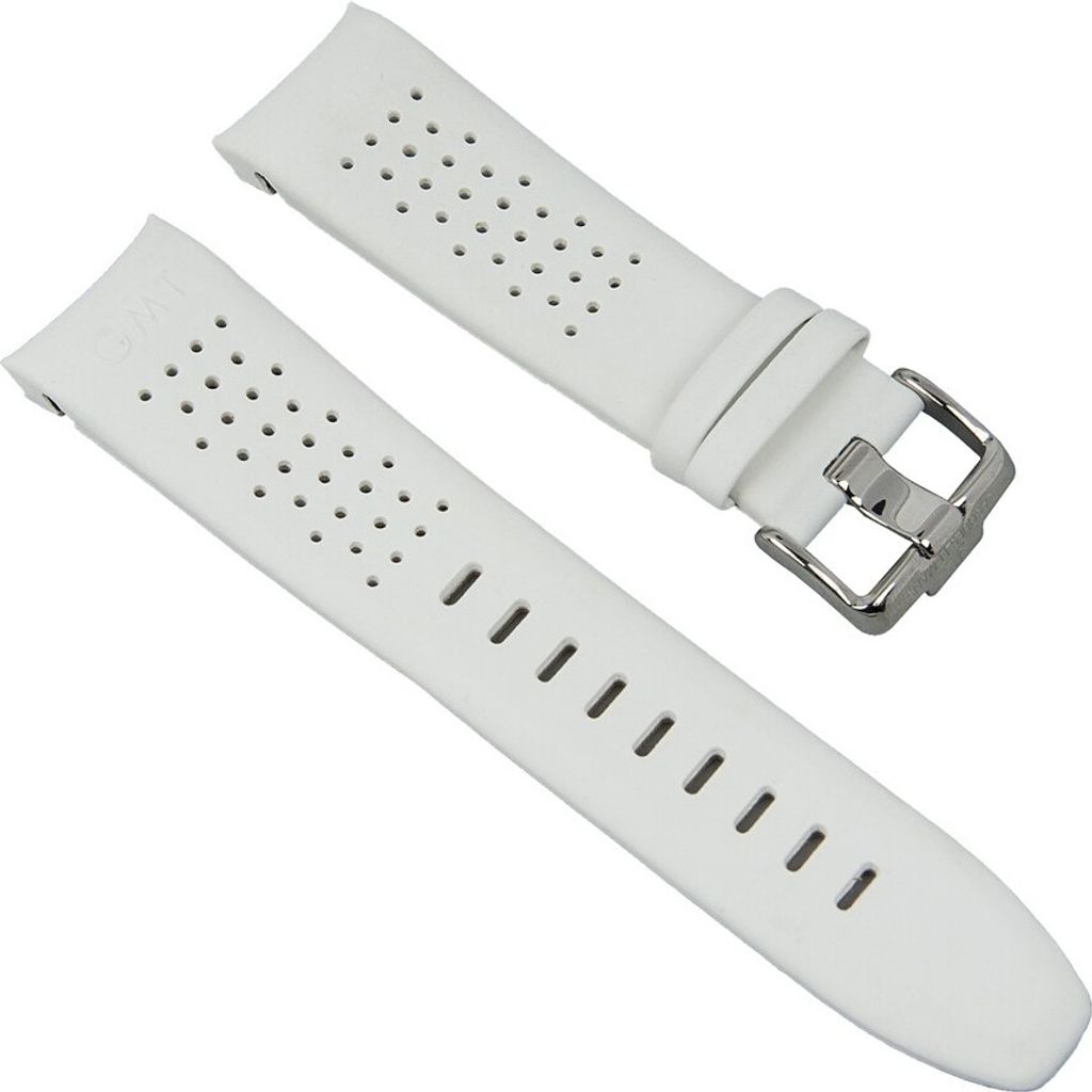 Ersatzband Kautschuk/Leder 24mm weiß Jacques Lemans 1-1584 1-1635 1-1637