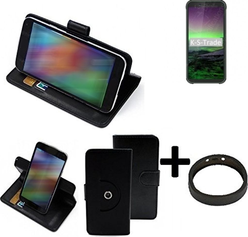 K-S-Trade Case Schutz Hülle kompatibel mit Blackview BV5500 Pro + Bumper Handy Hülle Flipcase Smartphone Cover Handy Schutz Tasche Walletcase