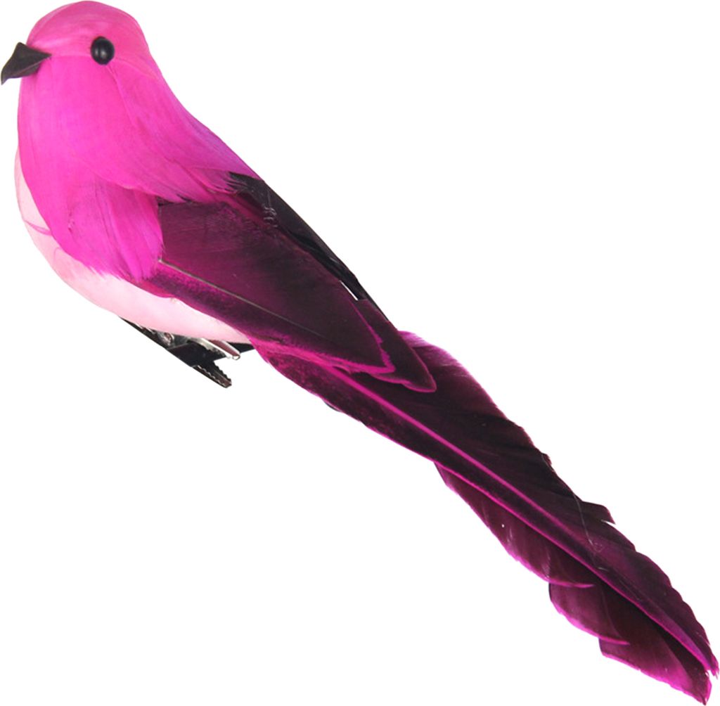 künstliche Vogel dreidimensionale Augen langer Schwanz realistisch bunte falsche Vogelgarten-Garten-Dekoration für Zuhause-Rosa