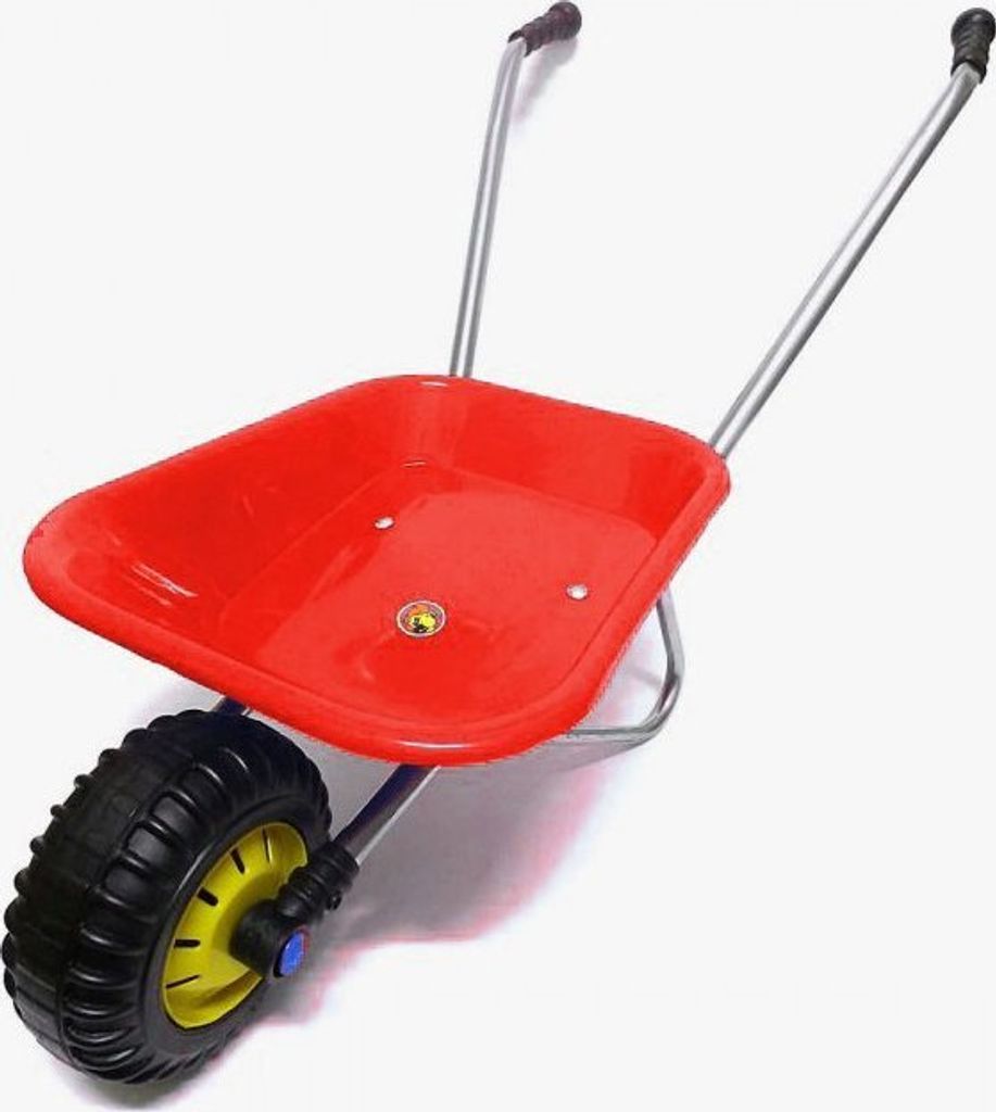 Robuste Kinderschubkarre trakař, Rot, aus Metall und Kunststoff, 80 x 42 x 37 cm