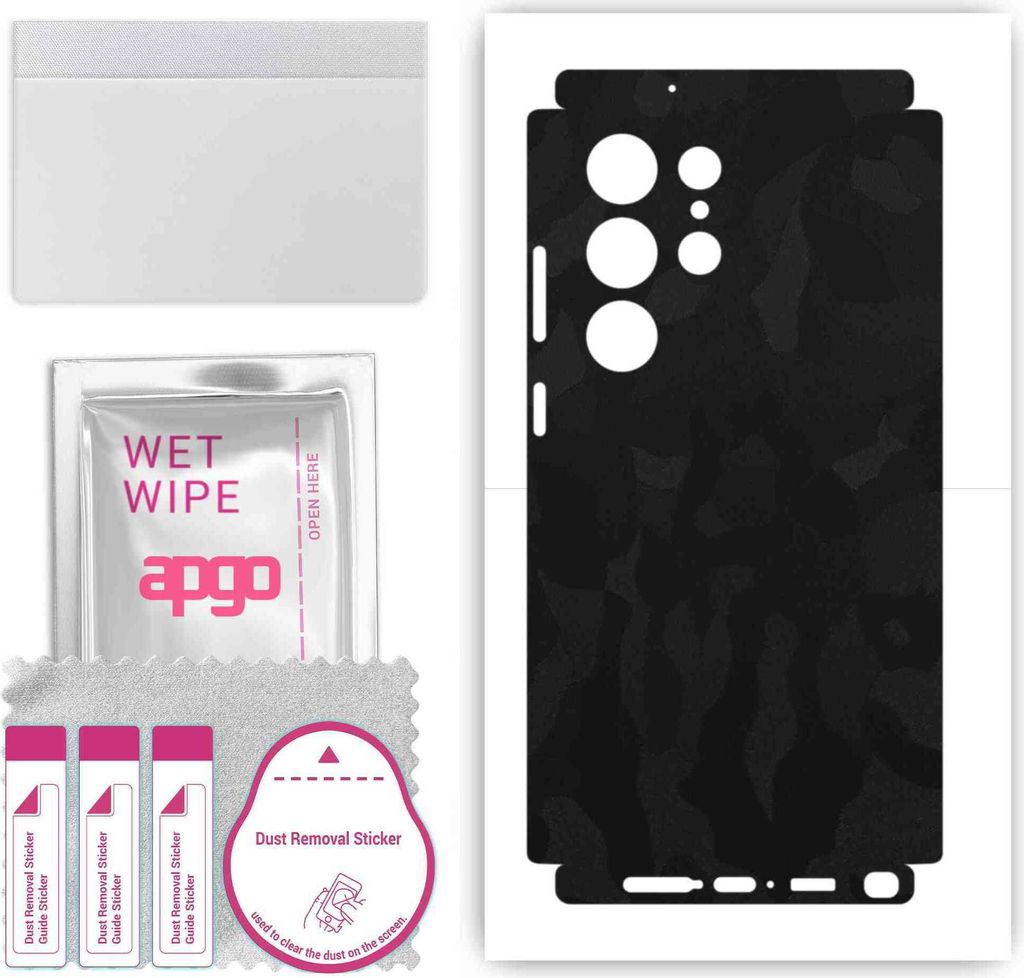 apgo Rückseite + Seiten Schutzfolie, Skin, kompatibel mit Samsung Galaxy S23 Ultra, Hinten Displayschutzfolie aus Vinylfolie, kratzfest, einfache ...
