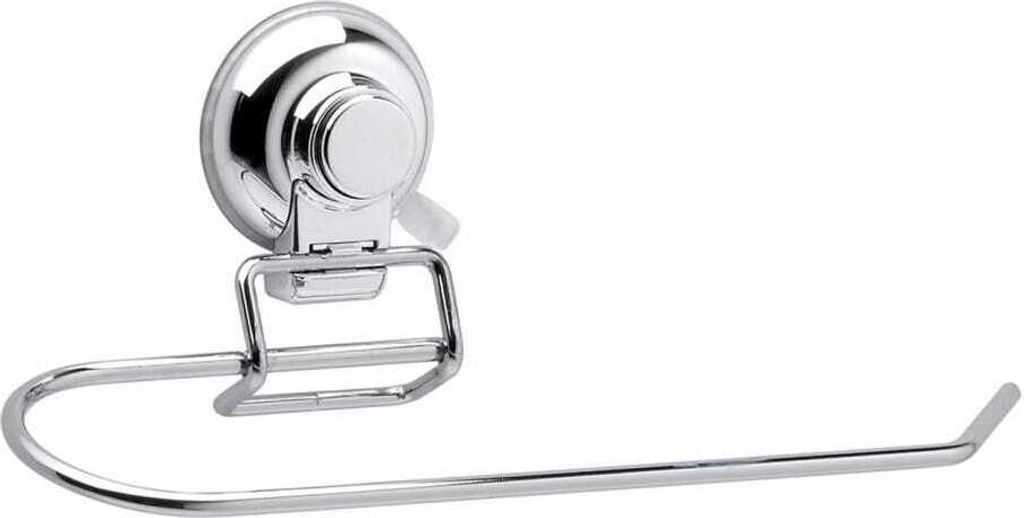 Porta asciugamani a ventosa 30cm metallo cromato | Menta Immagine del prodotto 