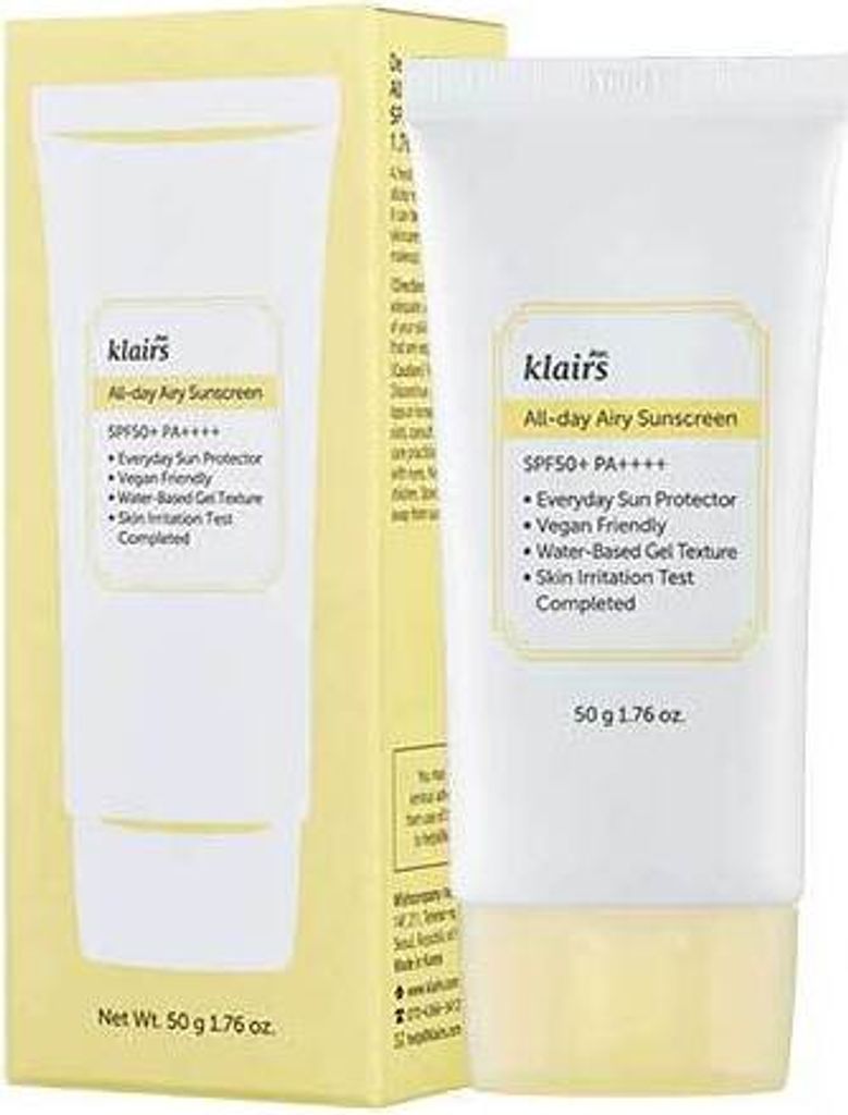 Dear, Klairs All-day Airy Sunscreen SPF50+ PA++++ 50 g