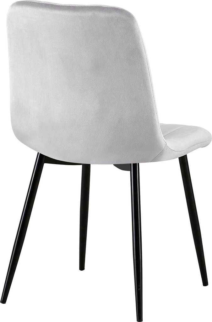 DELUKE® Stuhl LENZ Samt - 88x45x53cm, grau, Metall Gestell Produktbild 5
