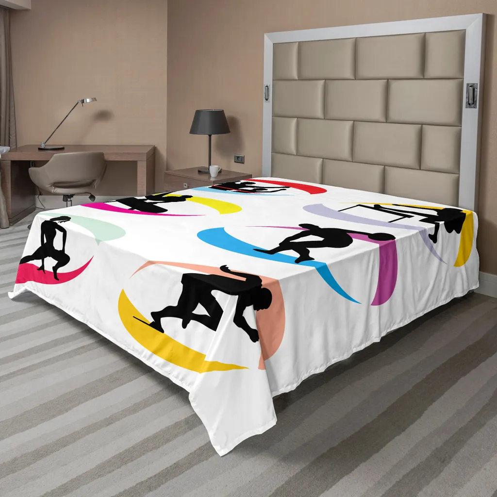 Drap de Lit Sport Olympia Anti-Plis et Confortable 244x205cm Noir Rouge