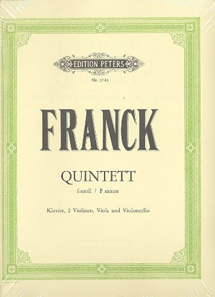 Quintett f-Moll für Klavier und Streichquartett