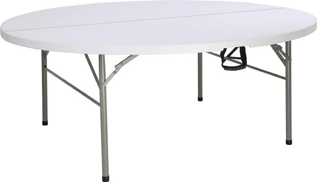 Grande table de banquet ronde 183 cm Bolero blanche pliante et solide