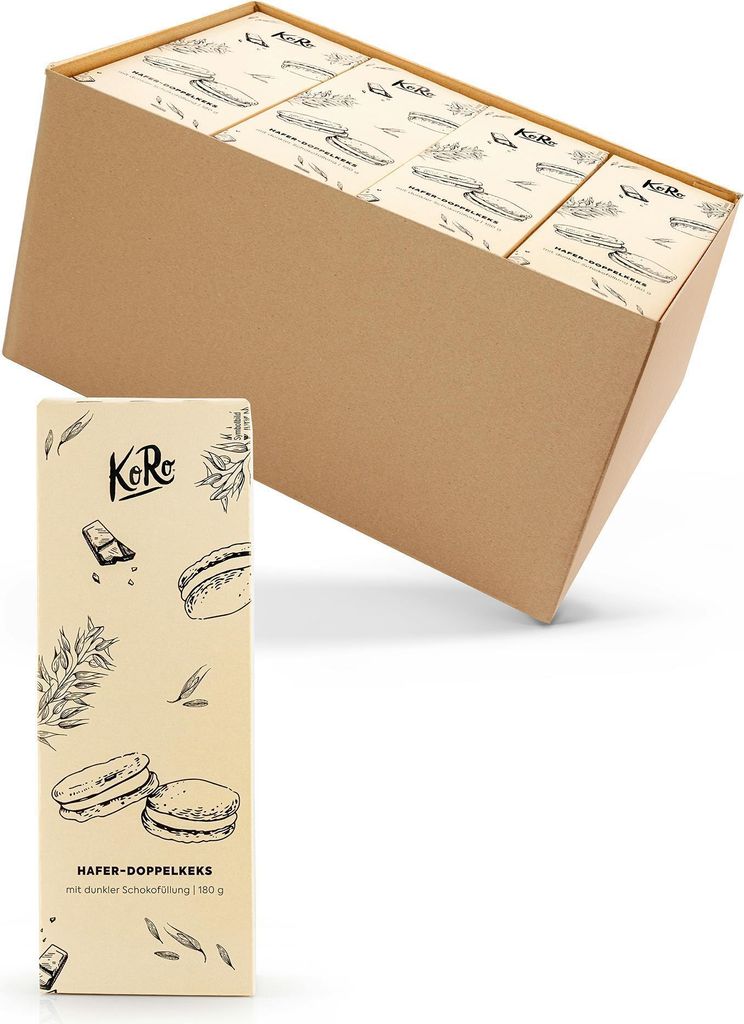KoRo I Hafer-Doppelkeks mit dunkler Schokofüllung 12 x 180 Produktbild 