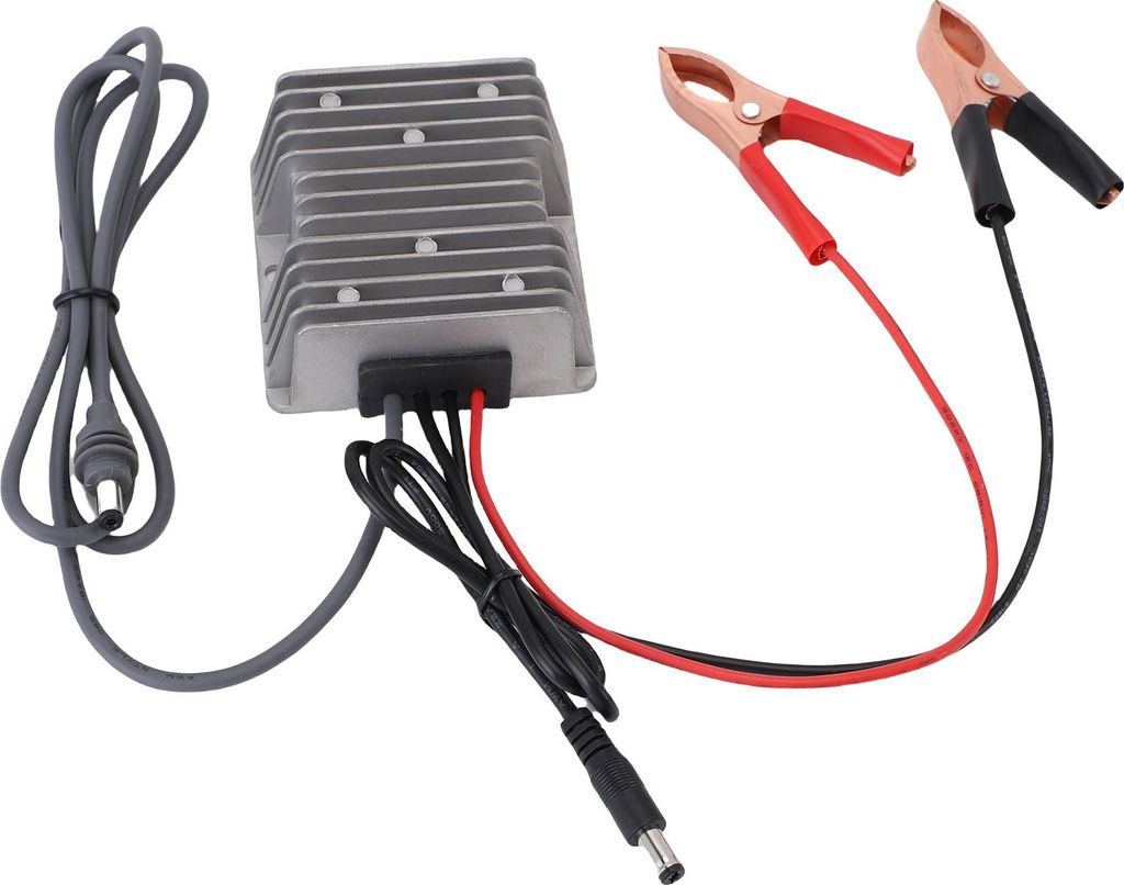Netzkabel-Konverter, geeignet für Mini-Satellitenschüsseln, DC 12V auf 24V Aufwärtswandler mit Klemme und 2 DC-Steckern