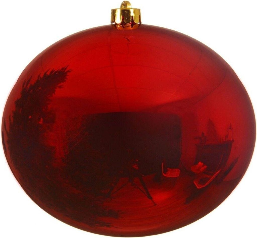 Bruchfeste Outdoor XXL Weihnachtskugel Christmas Red rot Ø 25 cm - Kunststoff