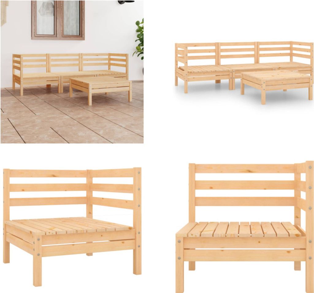 vidaXL 4 tlg. Garten Lounge Set Massivholz Kiefer - Garten-Lounge-Set - Garten-Lounge-Sets - Lounge-Set - Lounge-Sets