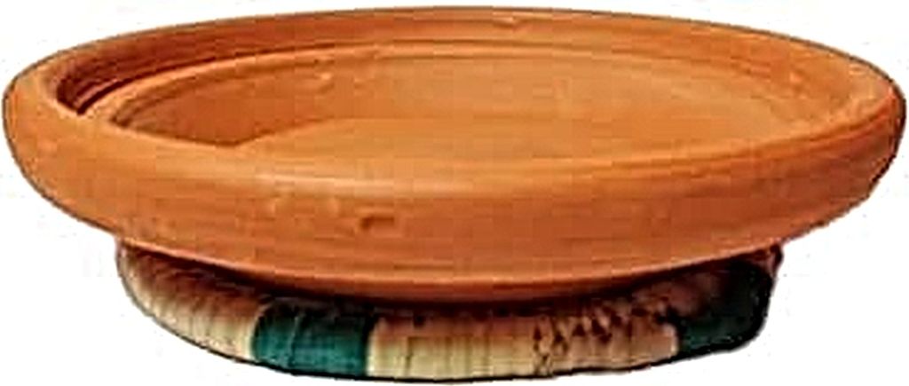 Handgetöpferter Tajine Teller 35cm Natur aus bleifreier Produktbild 