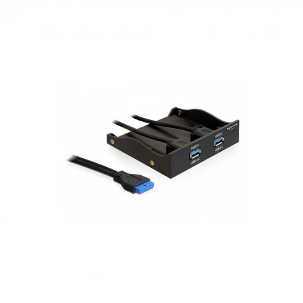 Delock 61896 Panneau Frontal 3,5 vers 2x USB 3.0 avec Baie 5,25 Pouces