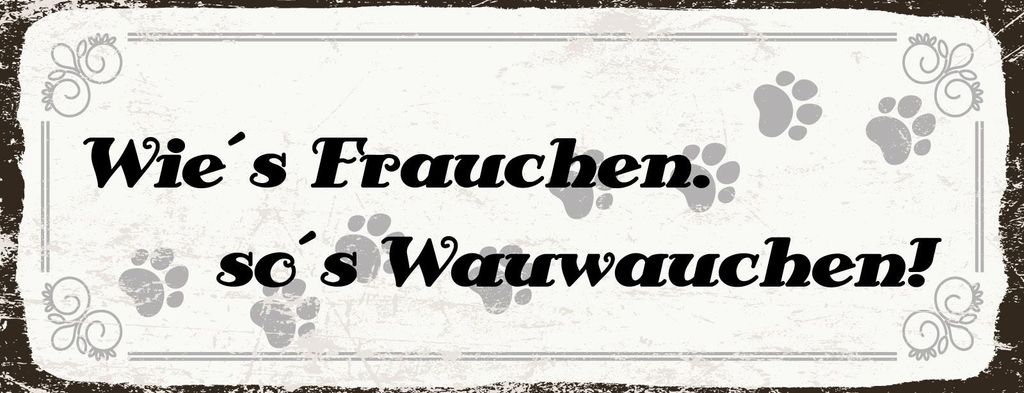 vianmo Blechschild 10x27 cm Wie Frauchen so Wau