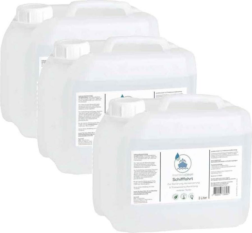 3x 3 Liter membraclean Trinkwasseraufbereitung Schifffahrt (Boote & Yachten)