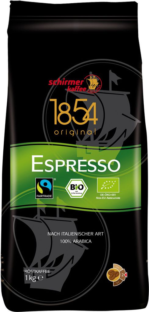 A bag of Schirmer Espresso coffee beans.